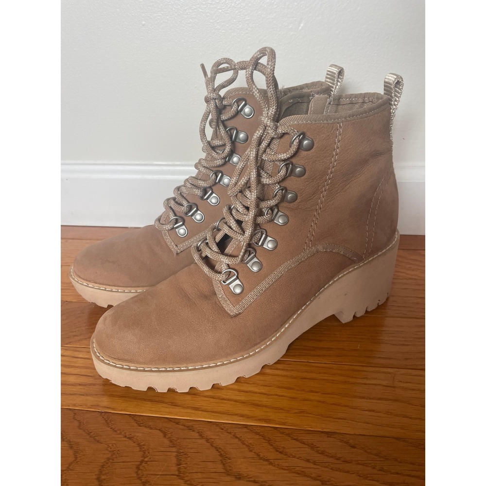 Dolce Vita Boots Womens Size‎ 8.5 Tan Huey Hiker Lace Up Platform Zip Up Bootie